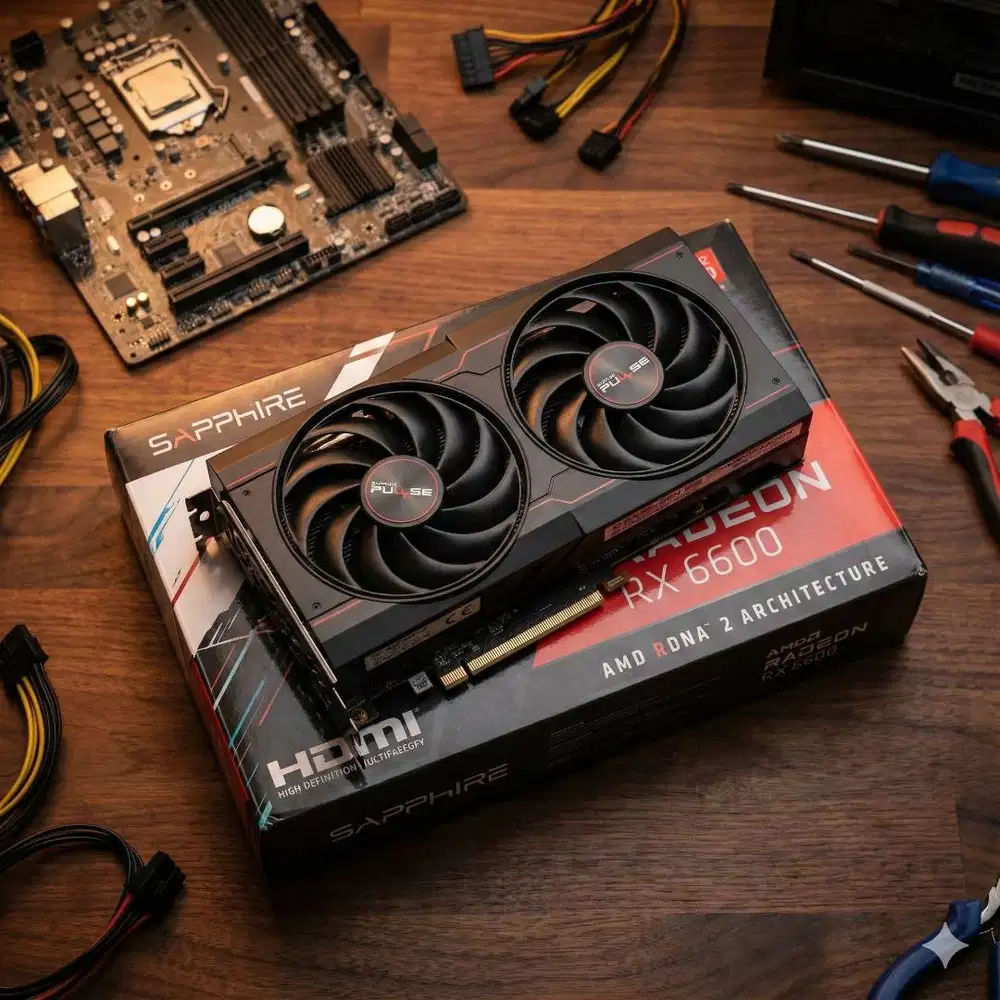 VGA Sapphire Pulse RX 6600 8GB GDDR6 Bekas Mulus Fullset