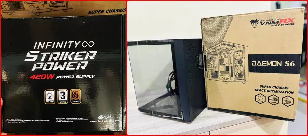 [PAKET] Casing Daemon S6 + PSU Infinity Striker 420W | SIAP RAKIT!