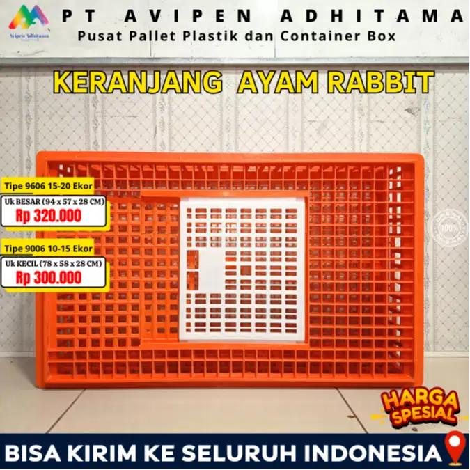 Keranjang Ayam Potong Broiler Plastik Merek Rabbit Batam