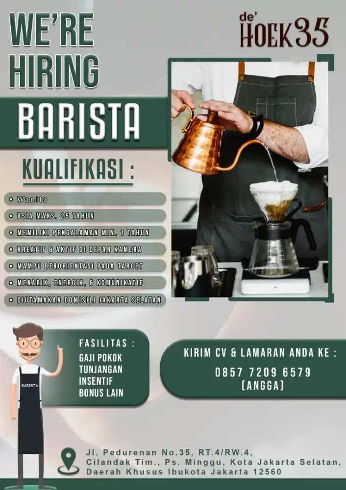 Barista (Perempuan) & Waiters (Pria)