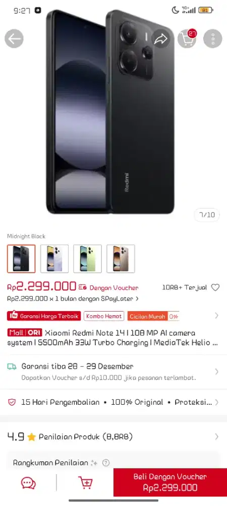 REDMI NOTE 14  8/128GB