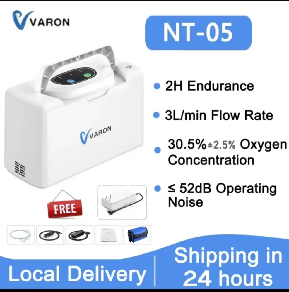 Ready Stock! Mesin Oksigen Portabel Mesin 3L/min Konsentrator Oksigen