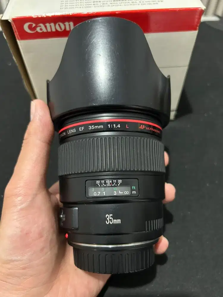 Lensa Fix Canon EF 35mm f1.4 L USM Fullset