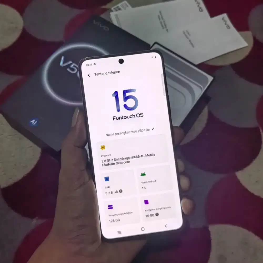 Vivo v50 lite Ram 8/128 Fullset Resmi no minus