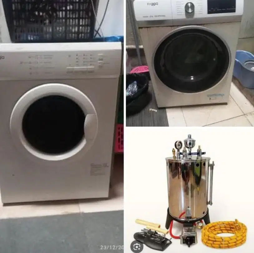 Dijual paket Laundry (Mesin cuci + Pengering + Setrika Uap)