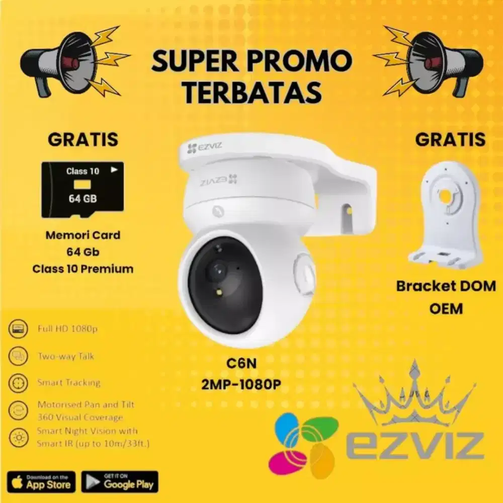 smart cctv ezviz wifi kamera 2mp