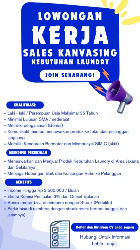 sales kanvasing kebutuhan laundry