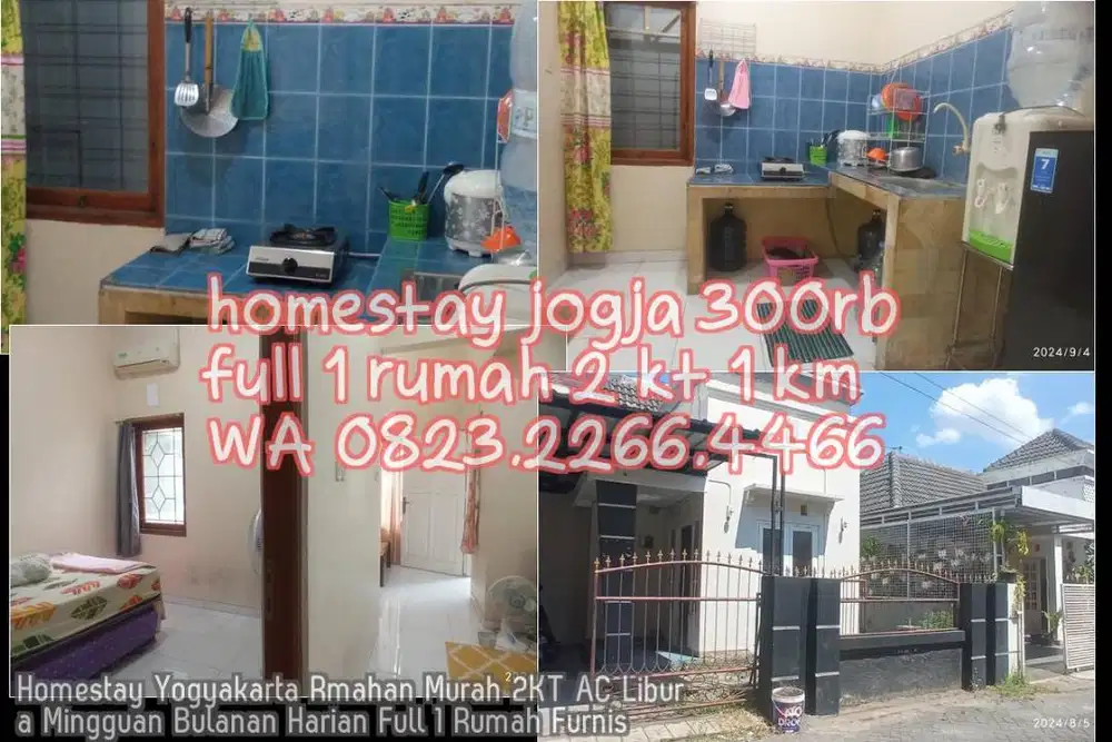 Homestay Yogyakarta Rmahan Murah 2KT AC Libura Mingguan Bulanan Harian