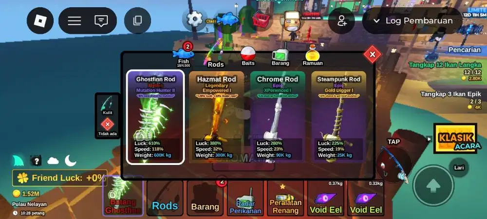 Jualan akun fish it ROBLOX