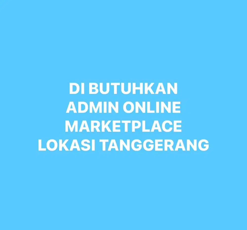 DI CARI ADMIN BERPENGALAMAN