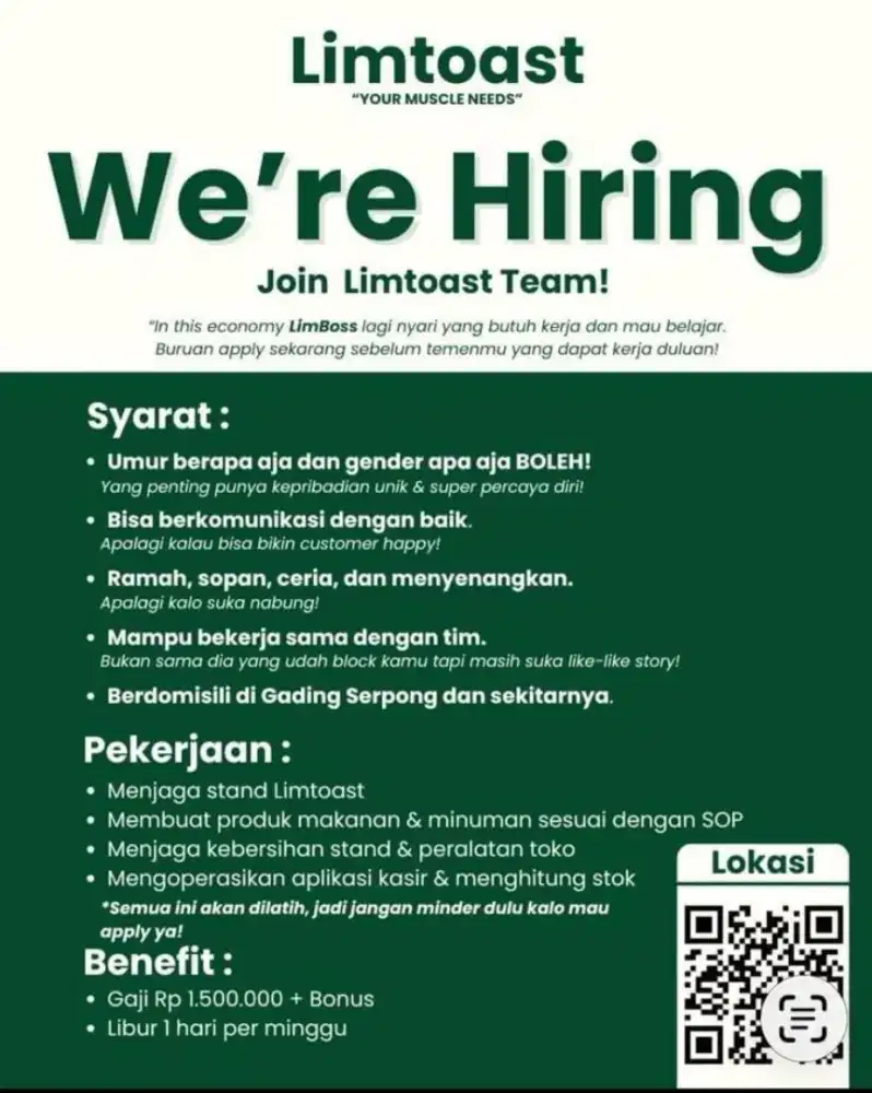 Lowongan kerja gading serpong tanggerang