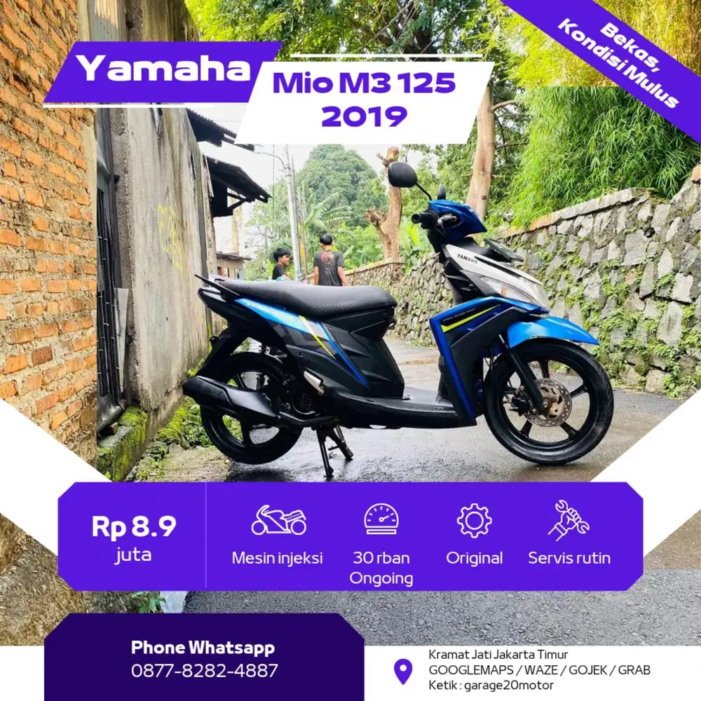 Yamaha Mio M3 125cc Bluecore Fi 
Tahun 2019