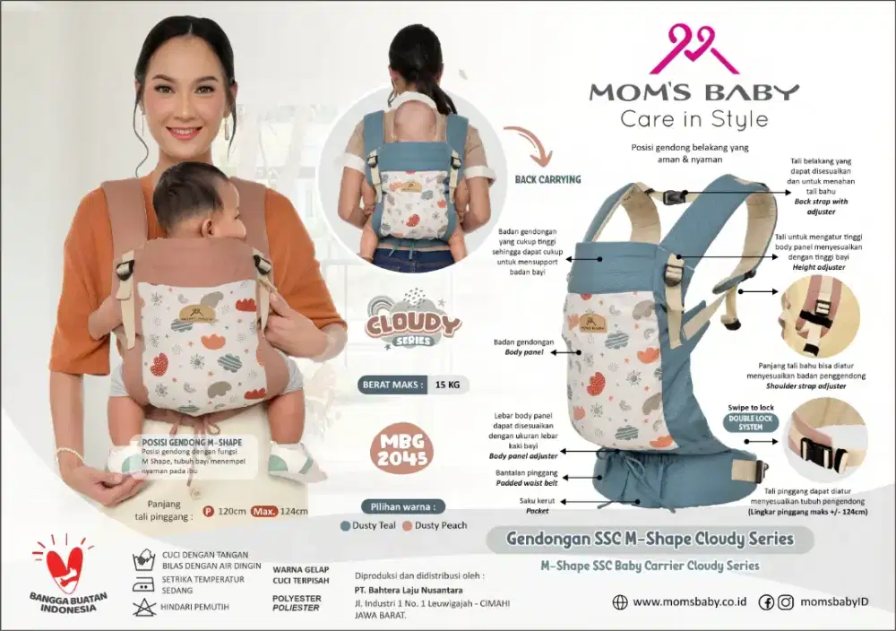Mbg 2045 gendong m-shape merk MOM'S BABY