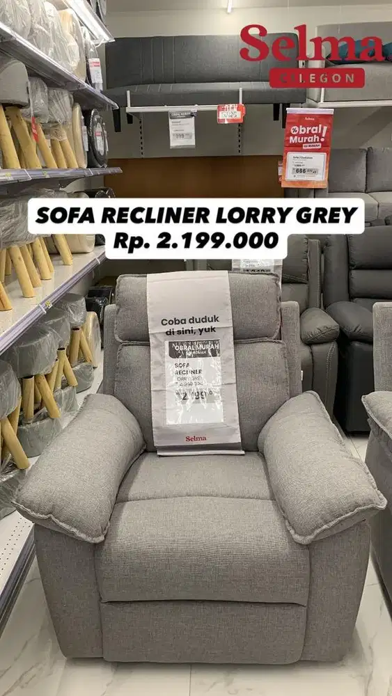 Sofa lorry recliner grey