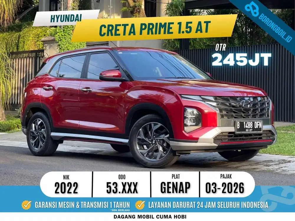 TDP 5 JT!! Hyundai Creta Prime AT 2022 Merah