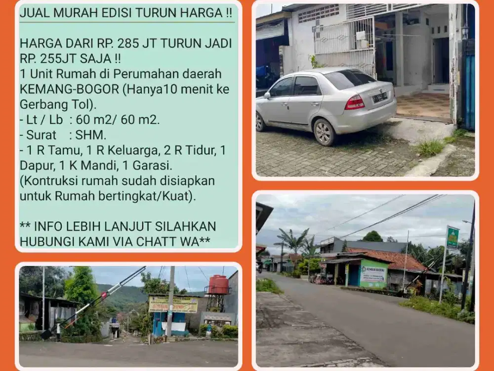 Rumah Komplek Dekat Gerbang Tol – Akses Cepat & Strategis, di di Kemang - Bogor