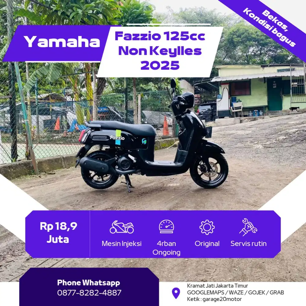 Yamaha All New Fazzio Non Keylles 125cc Hybrid Tahun 2025
