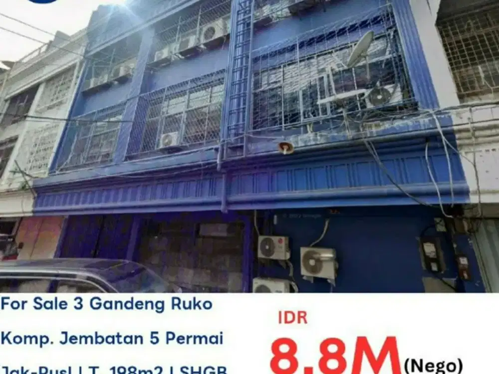 DIJUAL VIA AYDA 3 RUKO GANDENG JEMBATAN BESI PERMAI JAKARTA PUSAT