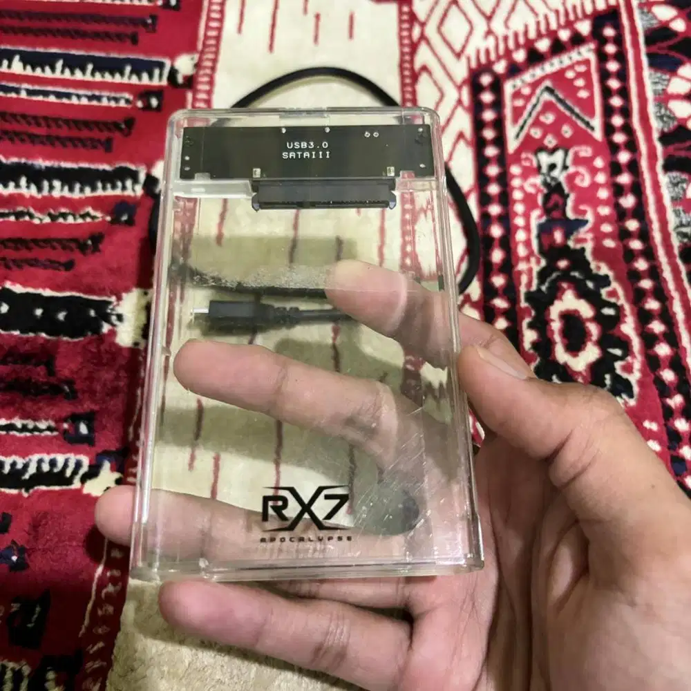 Eksternal Case Hdd Ssd Transparant Enclosure 2.5 sata port usb 3.0/2.0