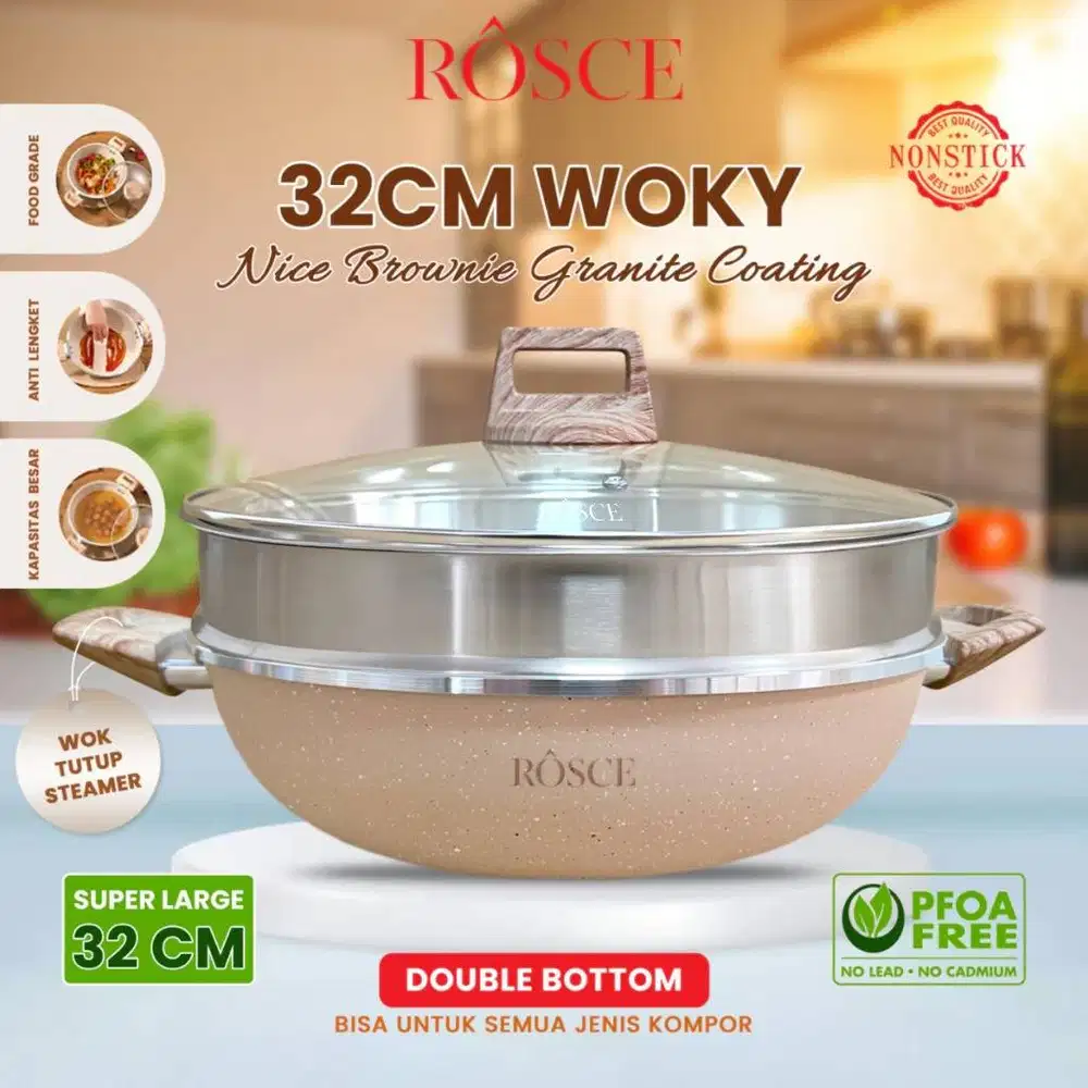 ROSCE High Pot Dc Panci gentong stock pan 24cm granit Induction