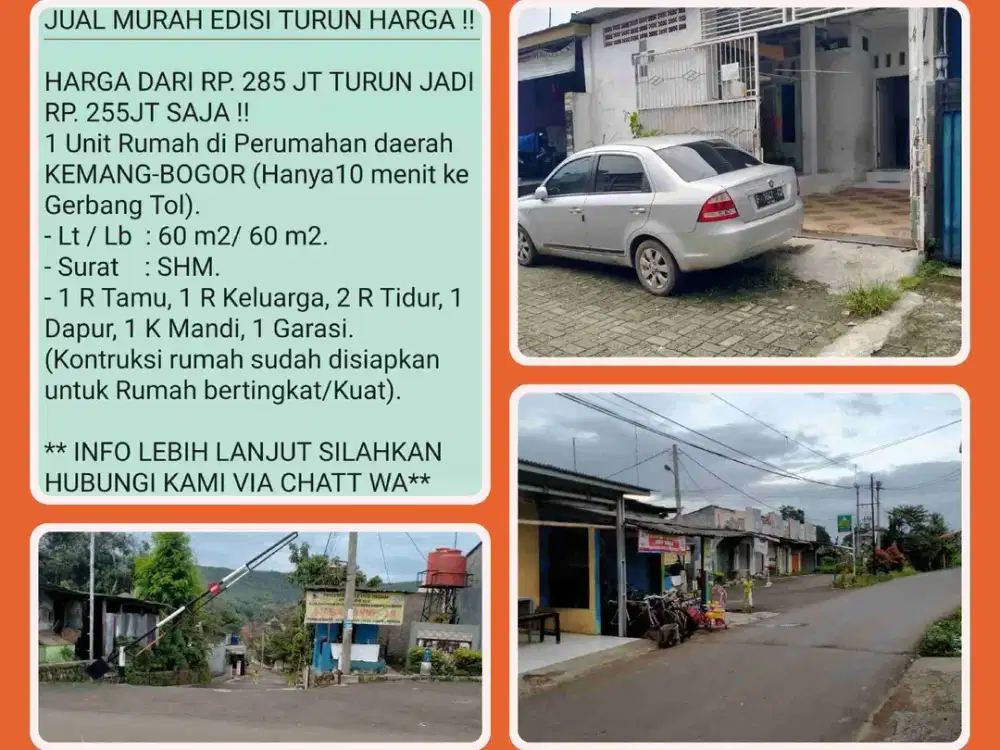 DIJUAL CEPAT! Rumah Komplek Murah – Pemilik Mau Pindah Domisili. Lokasi di Kemang - Bogor.
