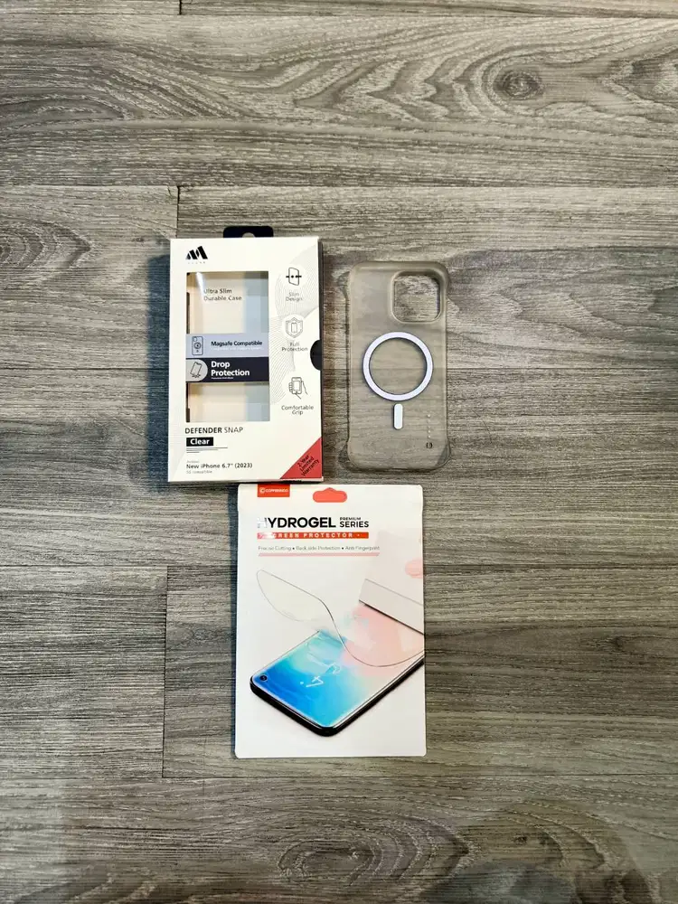 iPhone 15 pro max mourr ultra slim magsafe case + hydrogel copperindo