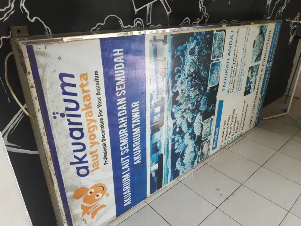 NEONBOX PAPAN NAMA BEKAS STAINLESS STEEL