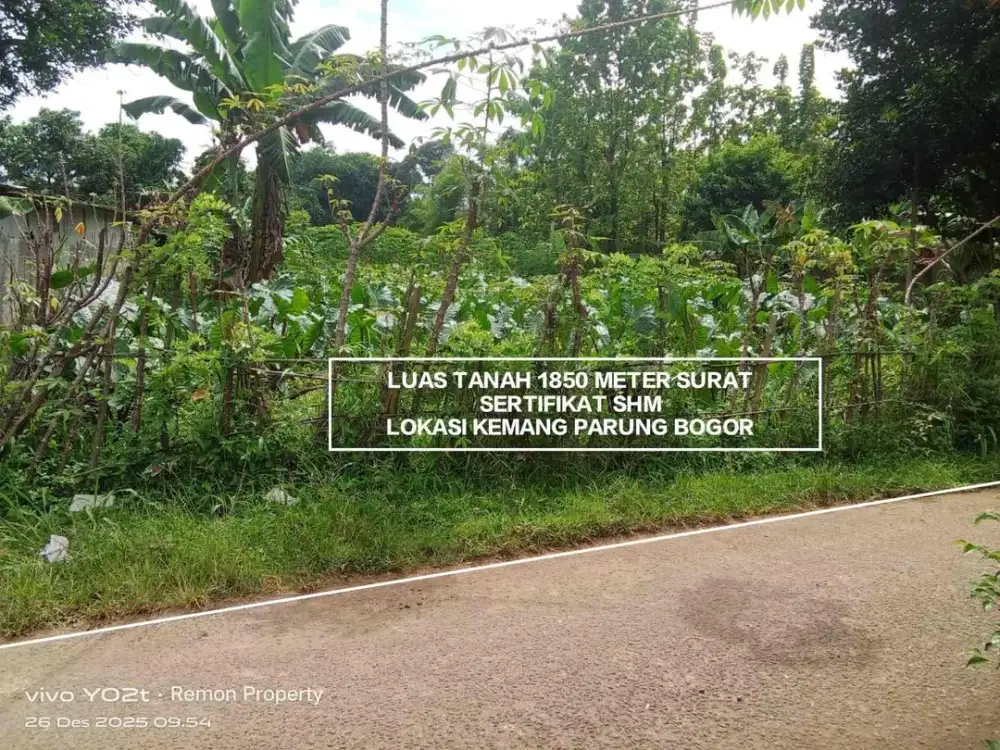 TANAH MURAH SUDAH SHM DEKAT JALAN RAYA LANGSUNG PARUNG BOGOR