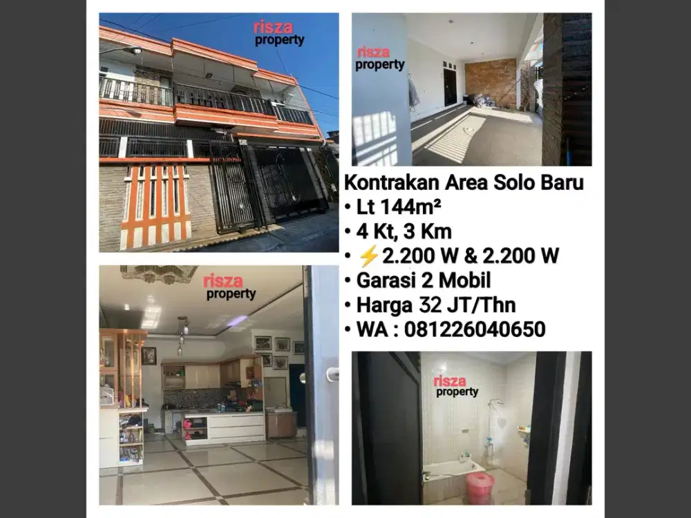 Sewa Rumah 2 Lantai Area Solo Baru, Dekat The Park, Pakuwon Mall