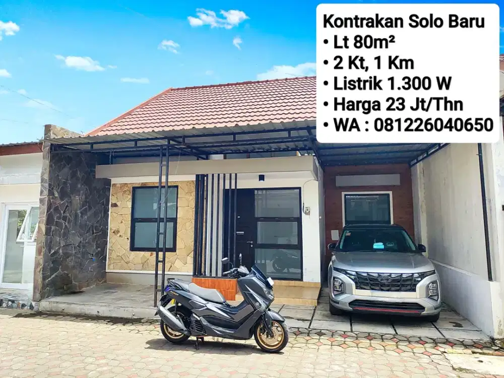 Sewa Rumah Area Solo Baru, Dekat Dr. Oen, Rs Indriyati, The Park, Pakuwon