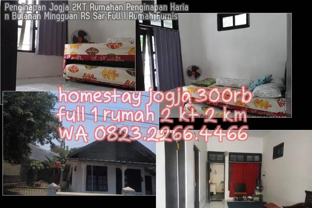 Penginapan Jogja 2KT Rumahan Penginapan Harian Bulanan Mingguan RS Sar