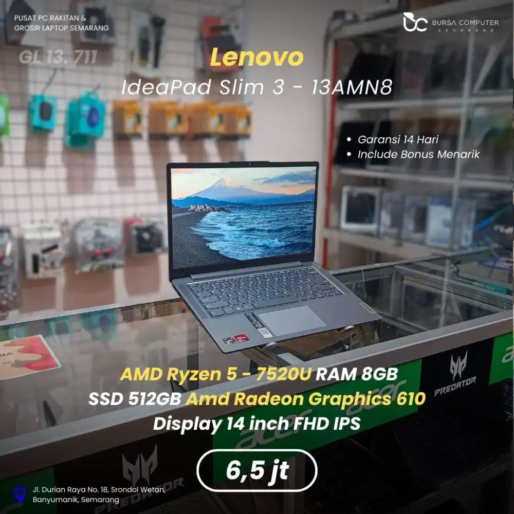 LENOVO Ideapad 3-14AMN8 | Ryzen 5 7520U 8GB 512GB