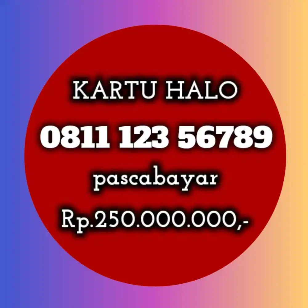 NOMOR CANTIK KARTU HALO 123 56789
