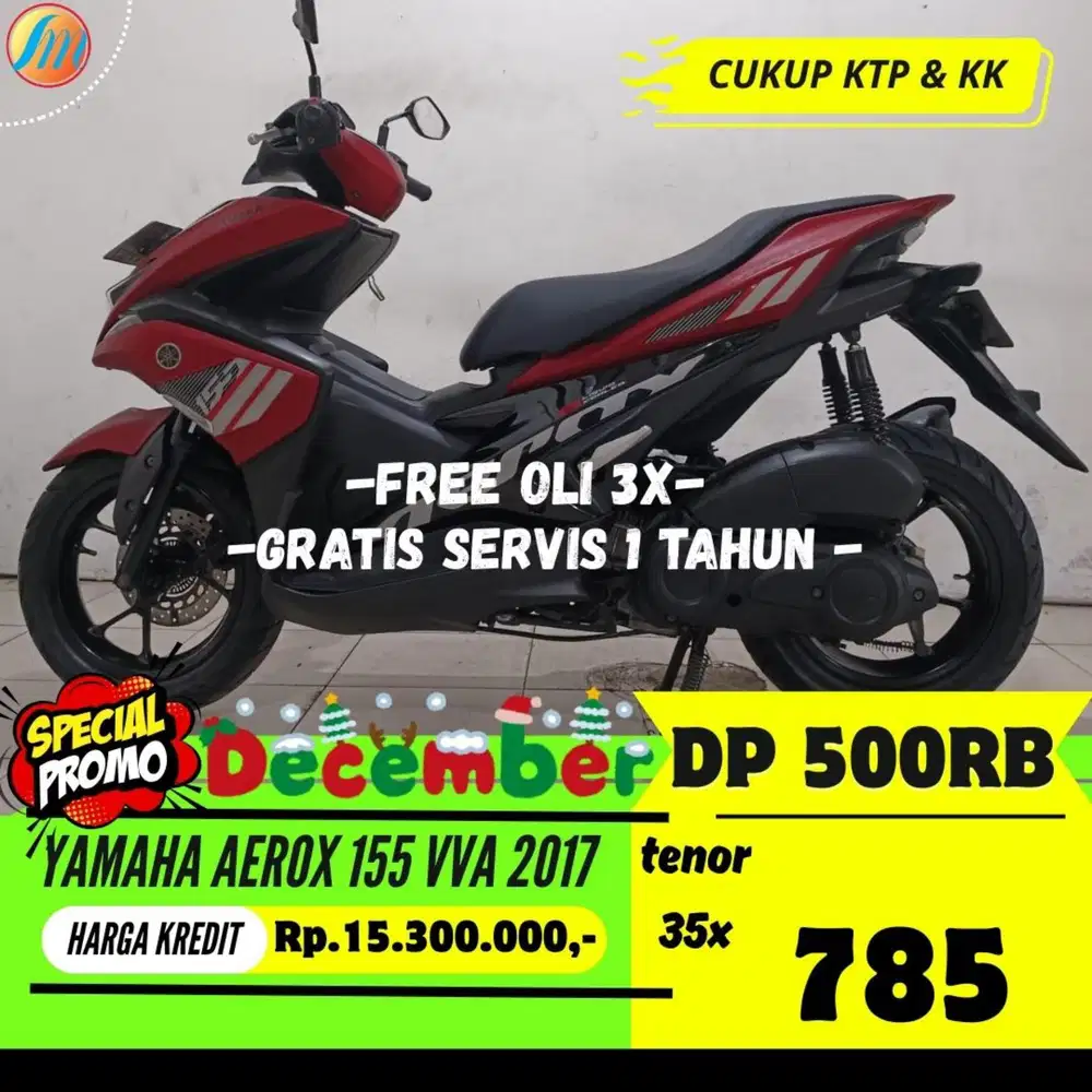 YAMAHA AEROX 155 VVA 2017 KREDIT DP CUKUP 500RB ANGSURAN SANGAT RINGAN