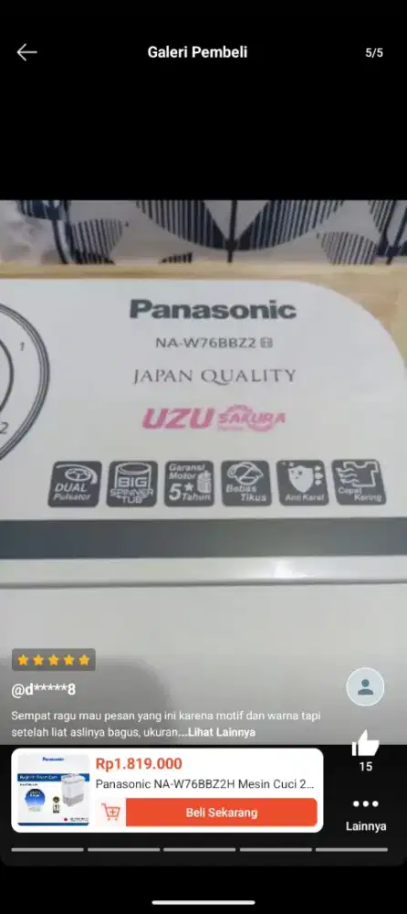 Mesin Cuci Panasonic