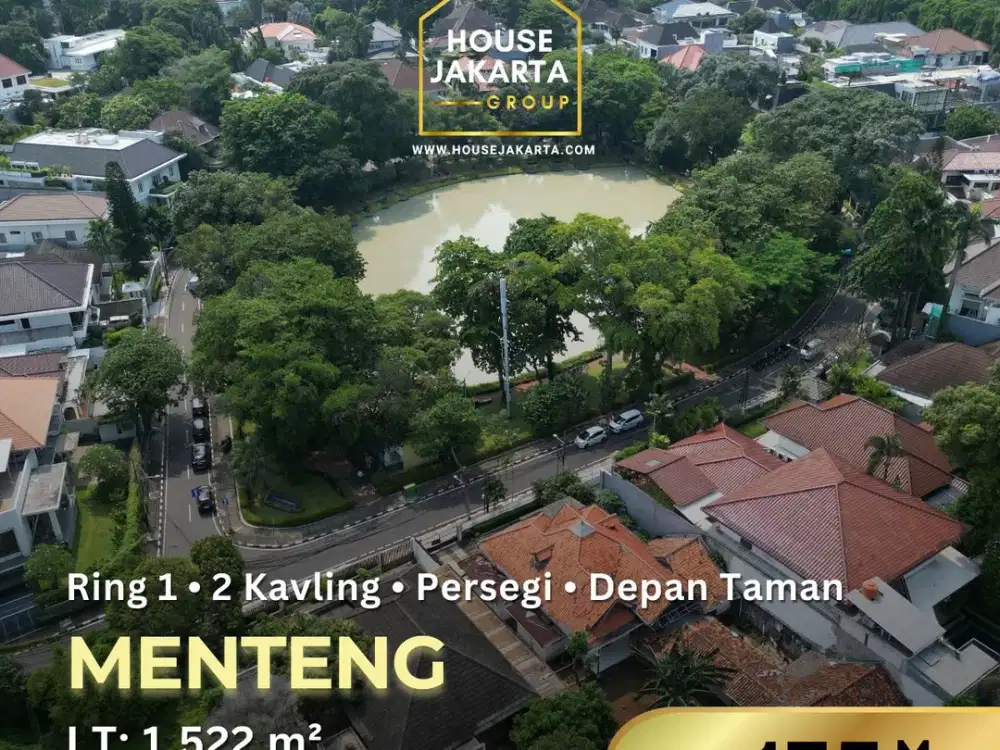 2 Kavling Prime Menteng Tanah Persegi Rare Listing Depan Taman