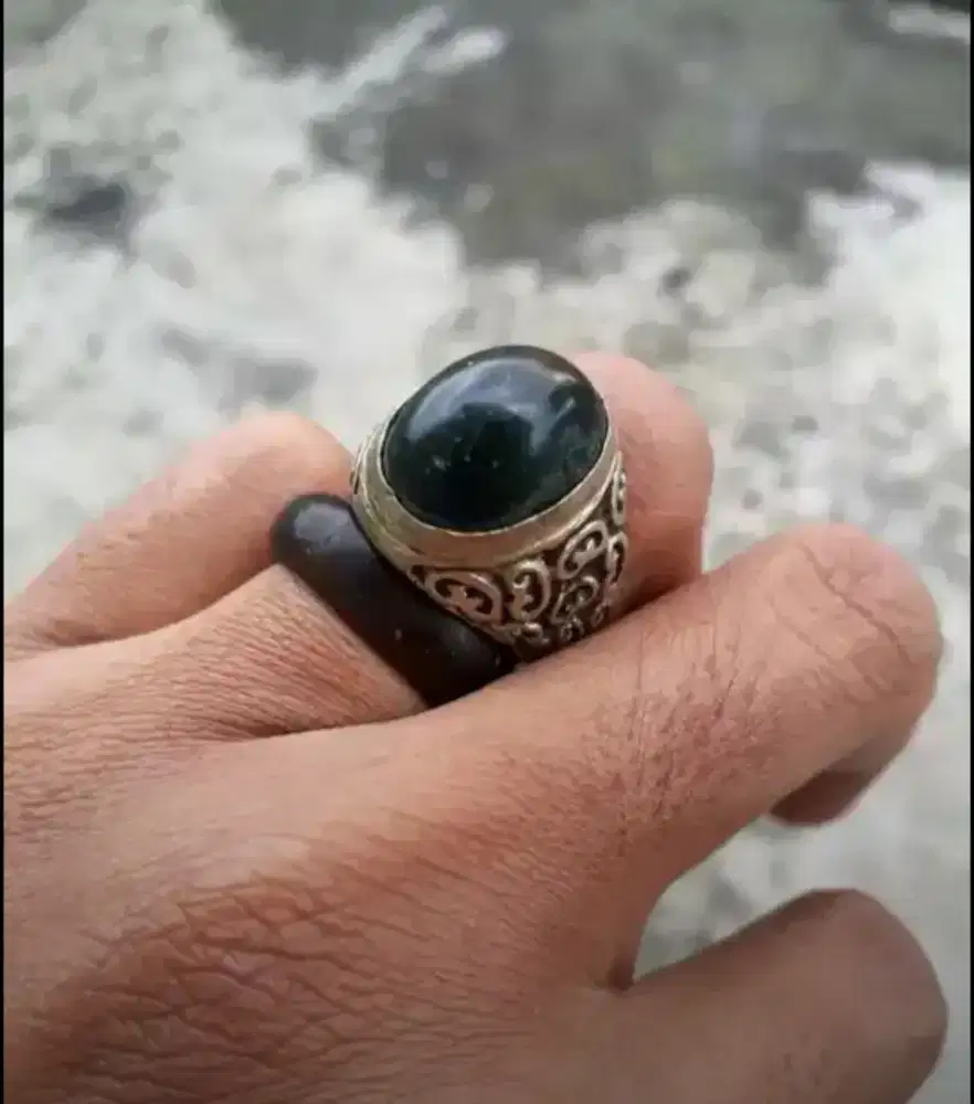 Cincin Natural Batu Hijau Garut