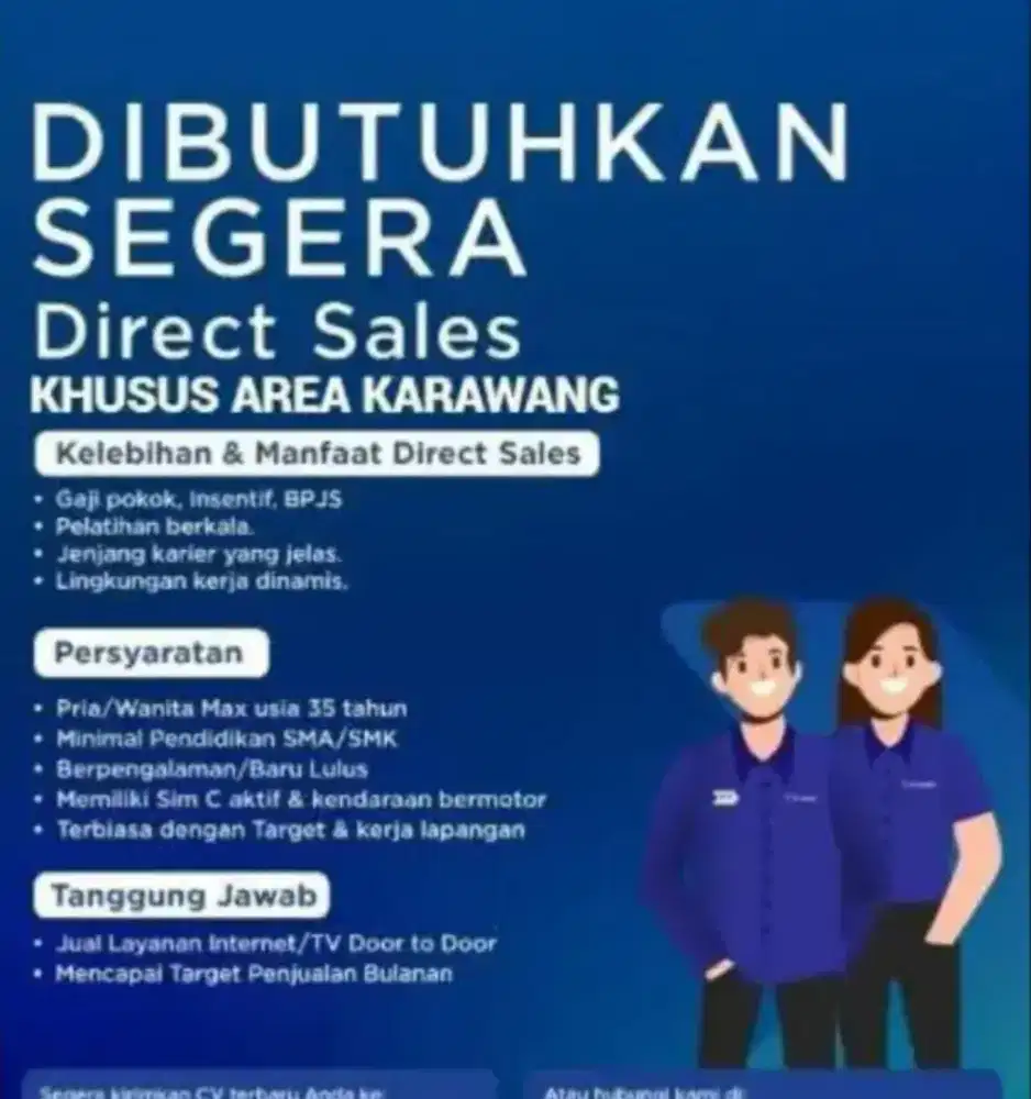 DIBUTUHKAN SALES WIFI