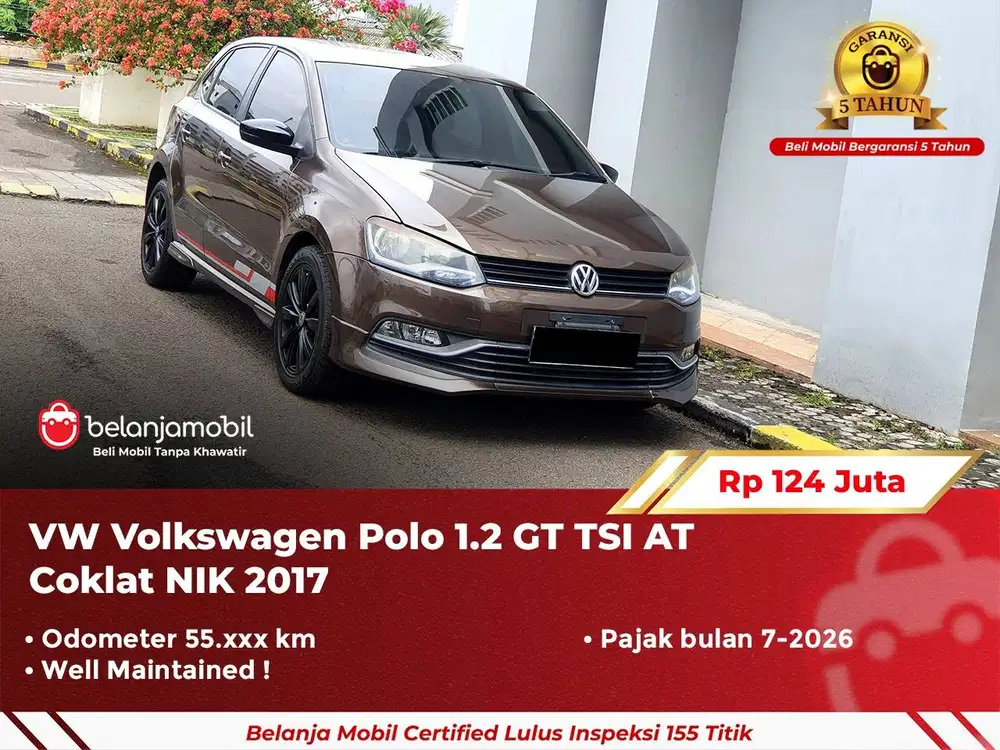 [ GARANSI 5TH ] VW Volkswagen Polo 1.2 GT TSI AT Coklat NIK 2017 2018