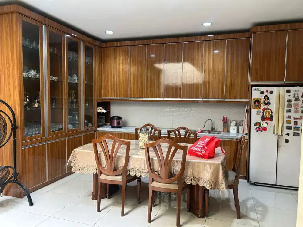 Kitchen set atas bawah bahan hpl top table marmer@dinantisecondhand