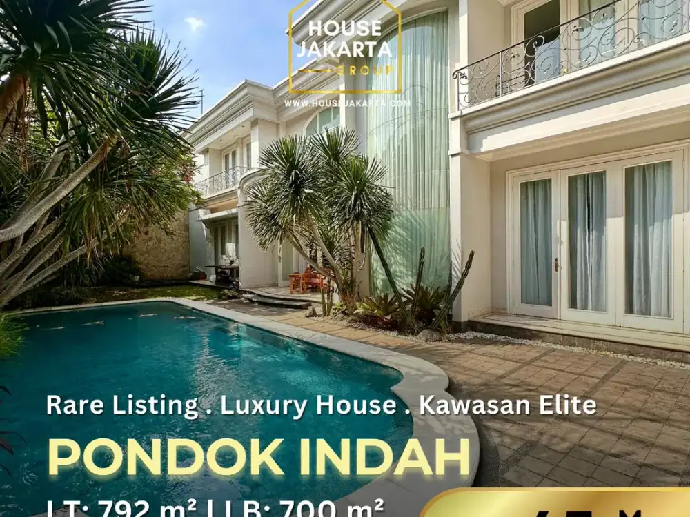 Rumah Mewah Pondok Indah Kawasan Elite . Private Pool Backyard Besar