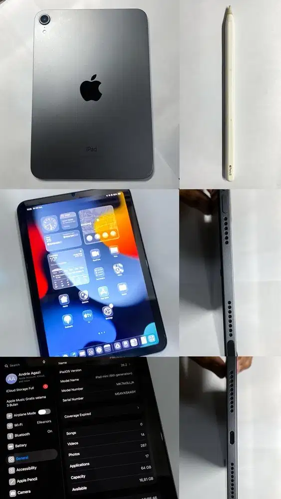 Ipad mini 6 +pencil apple gen 2