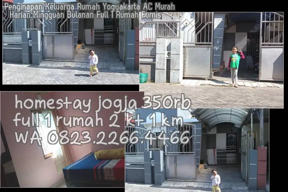 Penginapan Keluarga Rumah Yogyakarta AC Murah  Harian Mingguan Bulanan