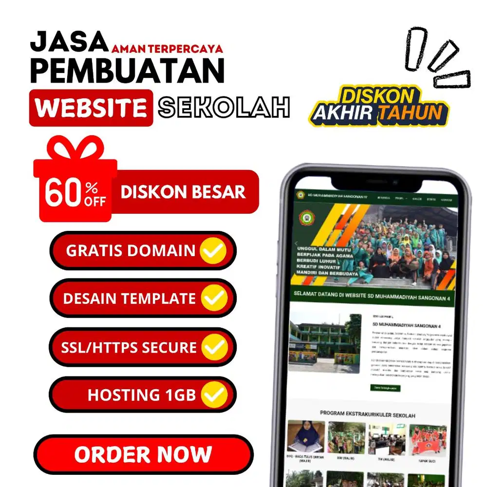 Pembuatan Website Sekolah Profesional Premium