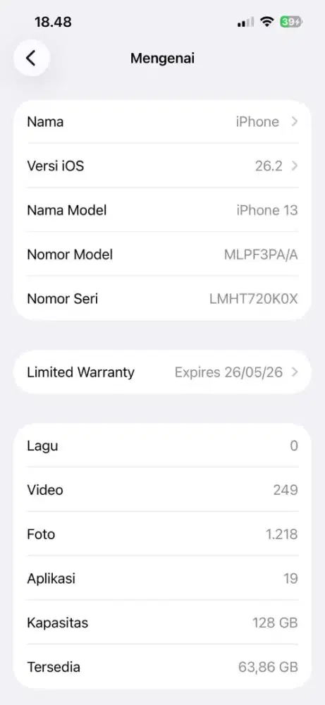 Iphone 13 128GB Black