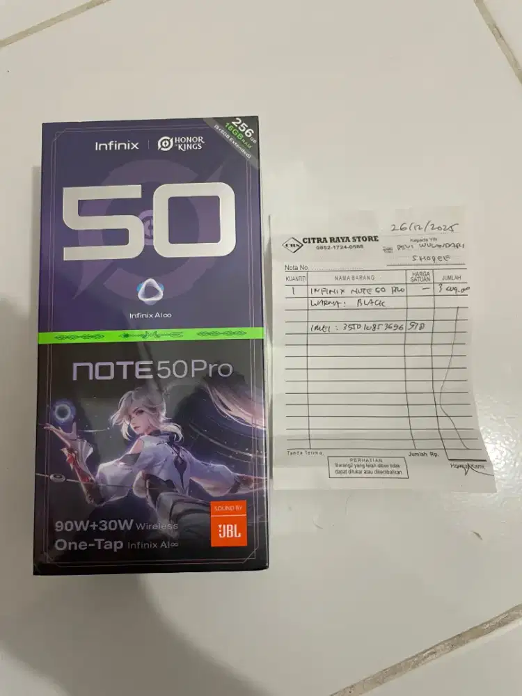 Infinix Note 50 Pro 8/256 Black New Segel Resmi