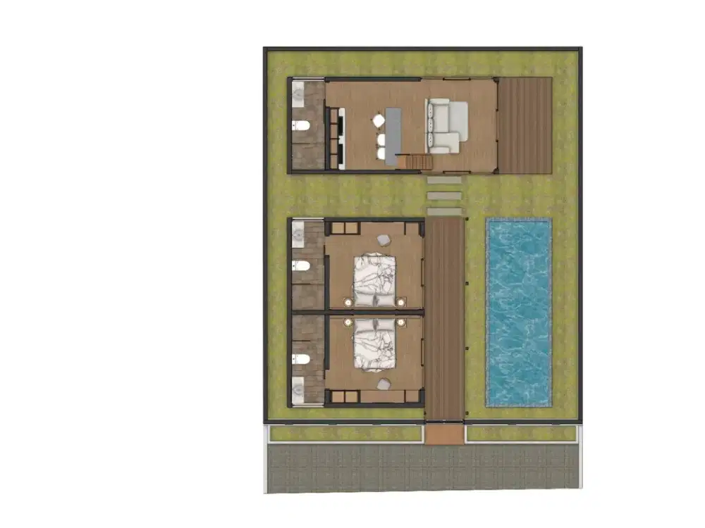 Dijual  Villa eksklusif Jogja view sawah, desain elegan, private pool, dan suasana homy alami di Sleman