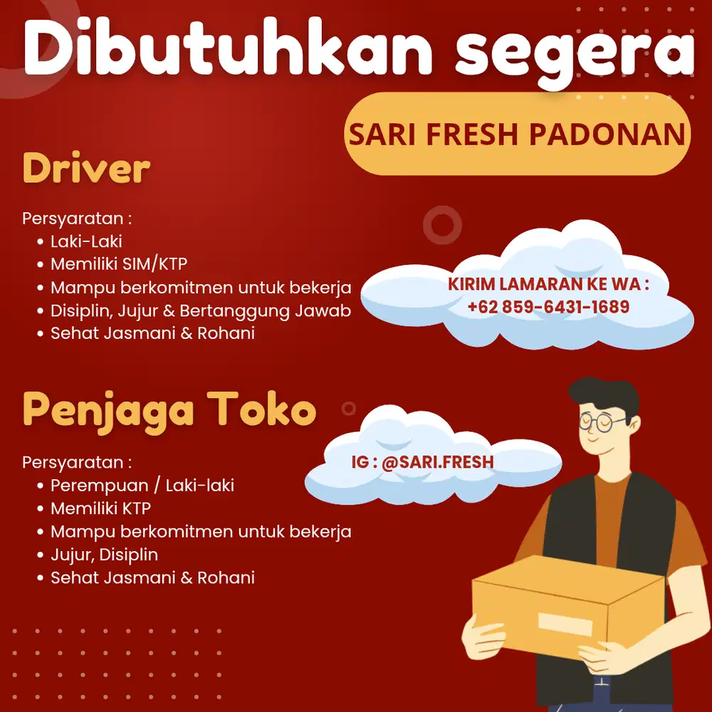 Lowongan Driver & Penjaga Toko