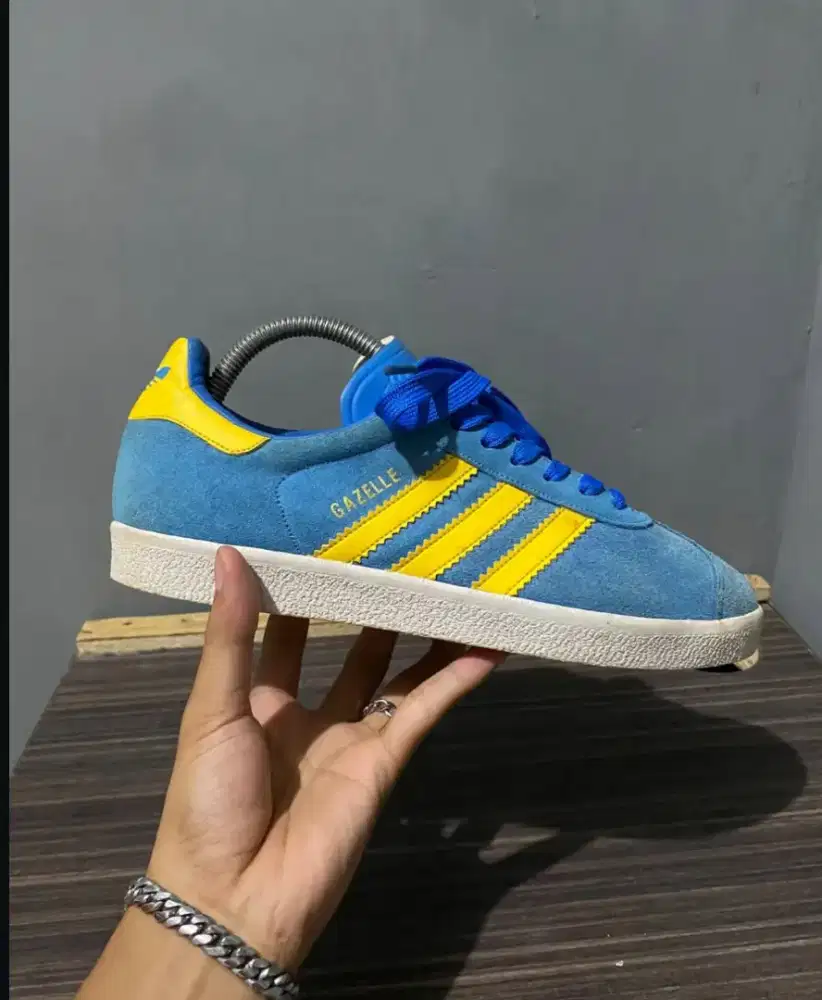ADIDAS GAZELLE ORIGINAL BLUE YELLOW WHITE |
