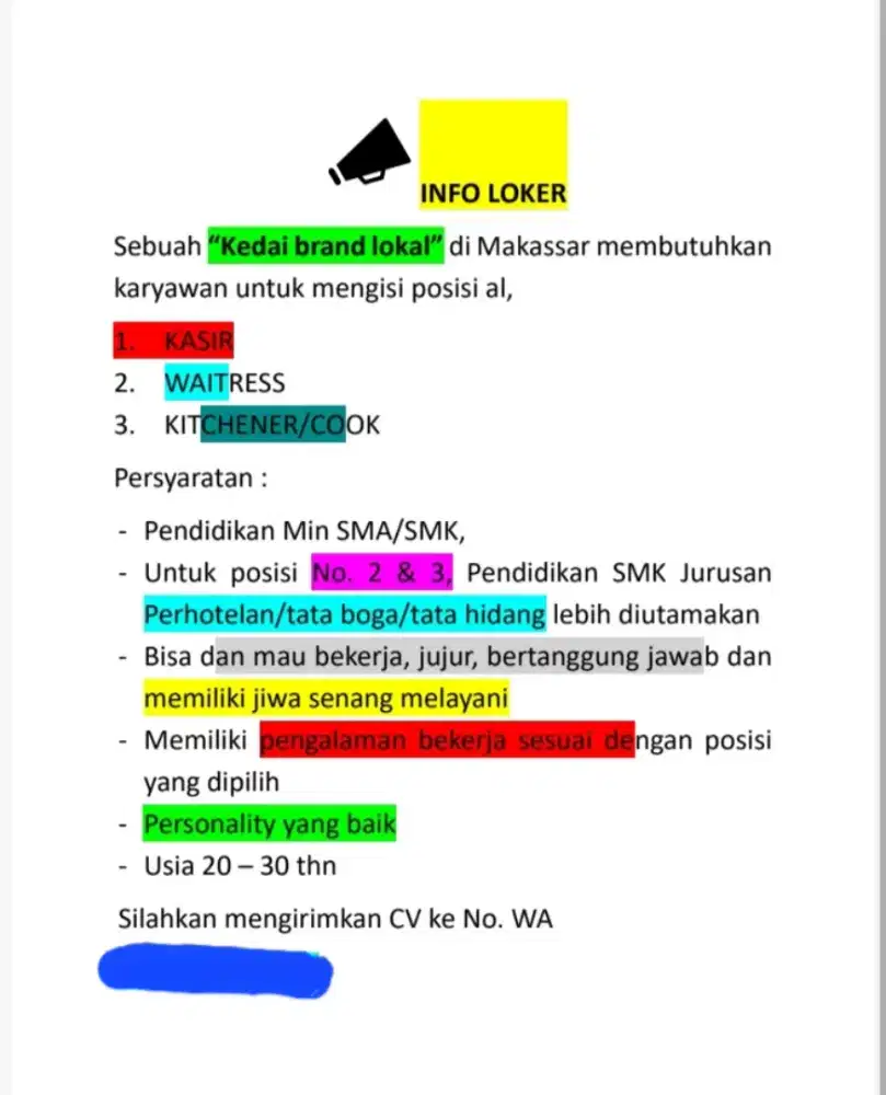Lowongan kerja makassar
